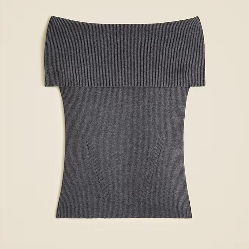 J. Crew Charcoal Gray TENCEL™ Lyocell-Blend Foldover Top NEW WITH TAGS Medium
